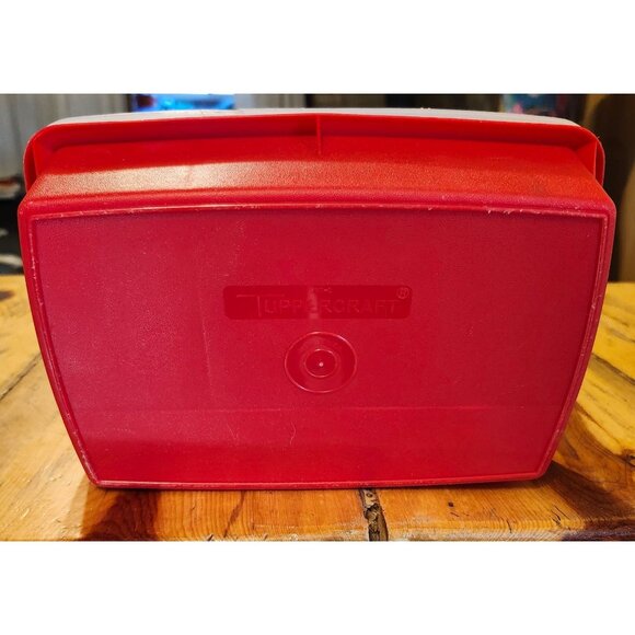 Vintage Tupperware Red Stow-N-Go Tote Box Craft Sewing Beads Tackle 767 768 769 - Picture 5 of 11